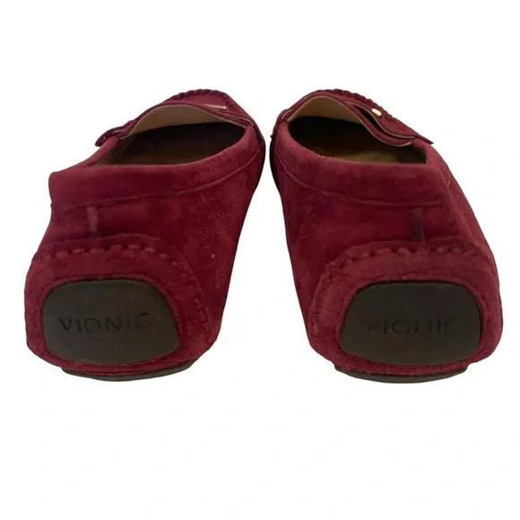 Vionic Women's Sydney Red Suede Leather Loafers Slip On Shoes - Picture 4 of 6